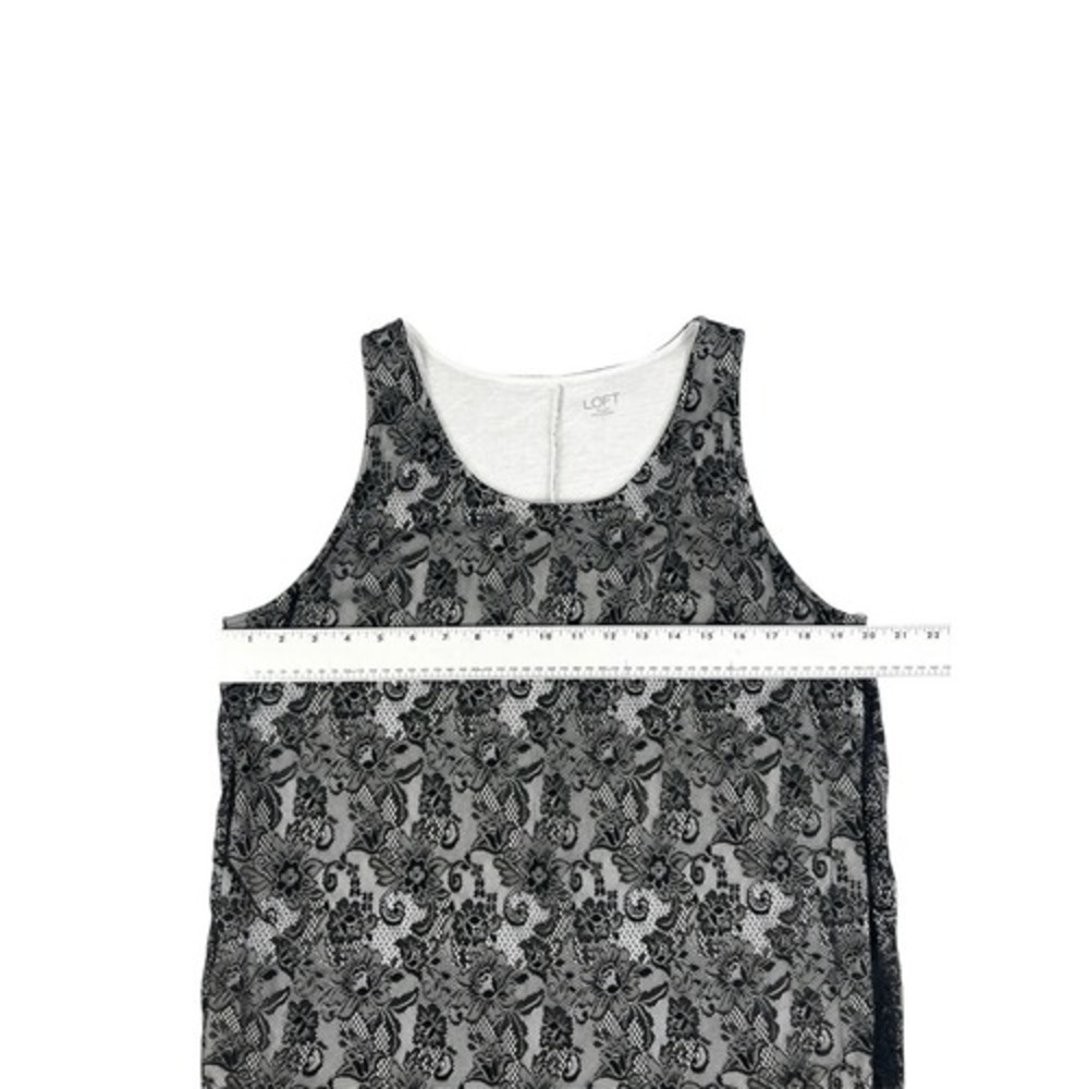 LOFT Black Lace Layered Sleeveless Tank Top Size Large - Picture 4 of 6